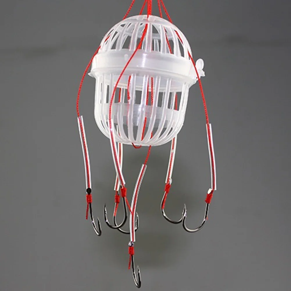 1pcs with 6 Strong Fishing Hooks Carbon Steel Plastic Carp Fishing Fishhooks Fishing Tackle Sea Monster