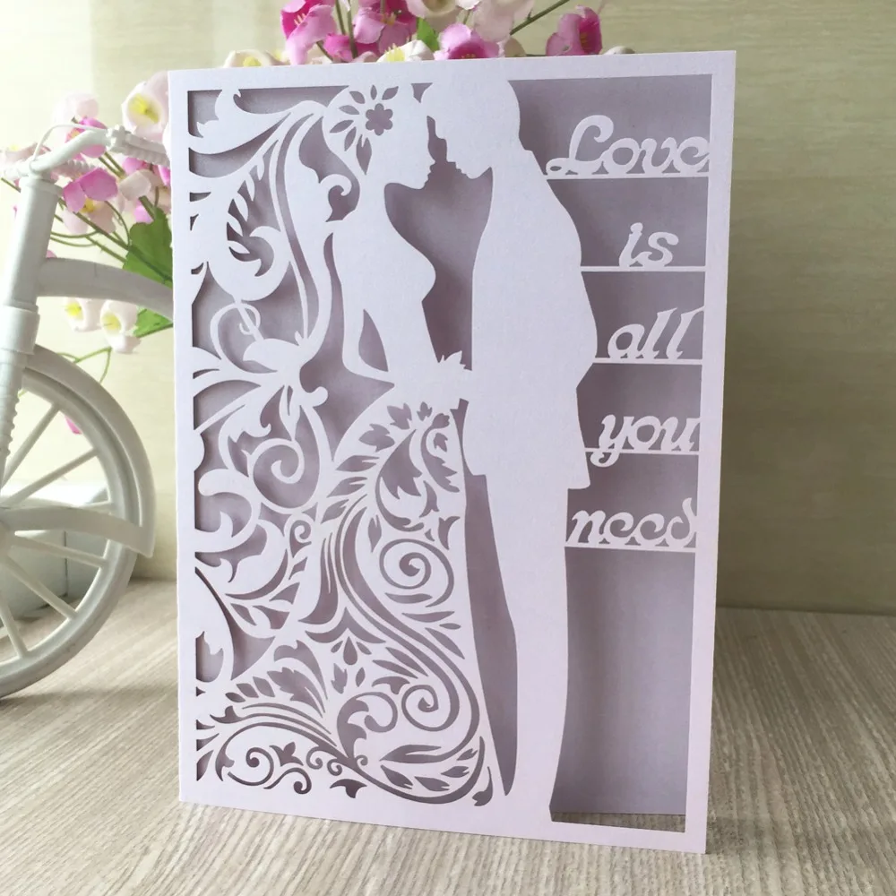 40pcs/lot Chic Pearl Paper Wedding Invitation Card Romantic Decorations Anniversary Celebration Greeting | Дом и сад