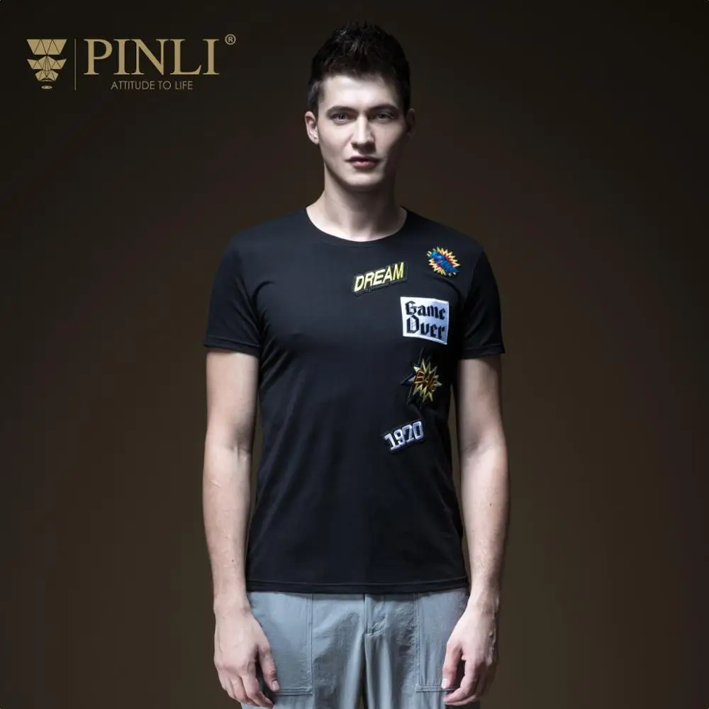 

2019 Linkin Park Palace Pinli Summer New Men's Decoration Body Round Collar Sticker Embroidered Short Sleeve T-shirt B192811521