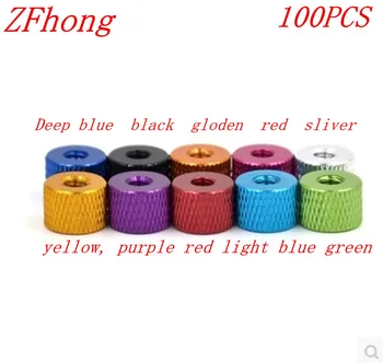 

100PCS Colourful anodized m3 m4 aluminum knurled round nut
