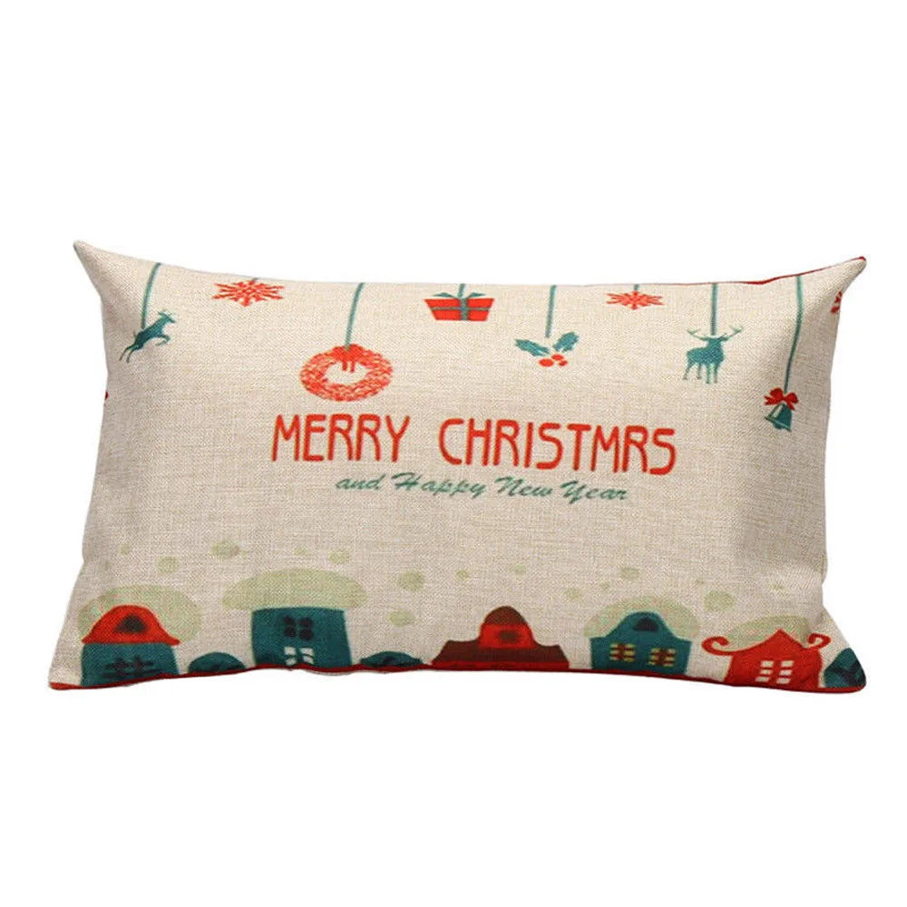 Рождественский прямоугольный чехол для подушки, Шелковый чехол для подушки, чехол для подушки#20 71 - Color: 6