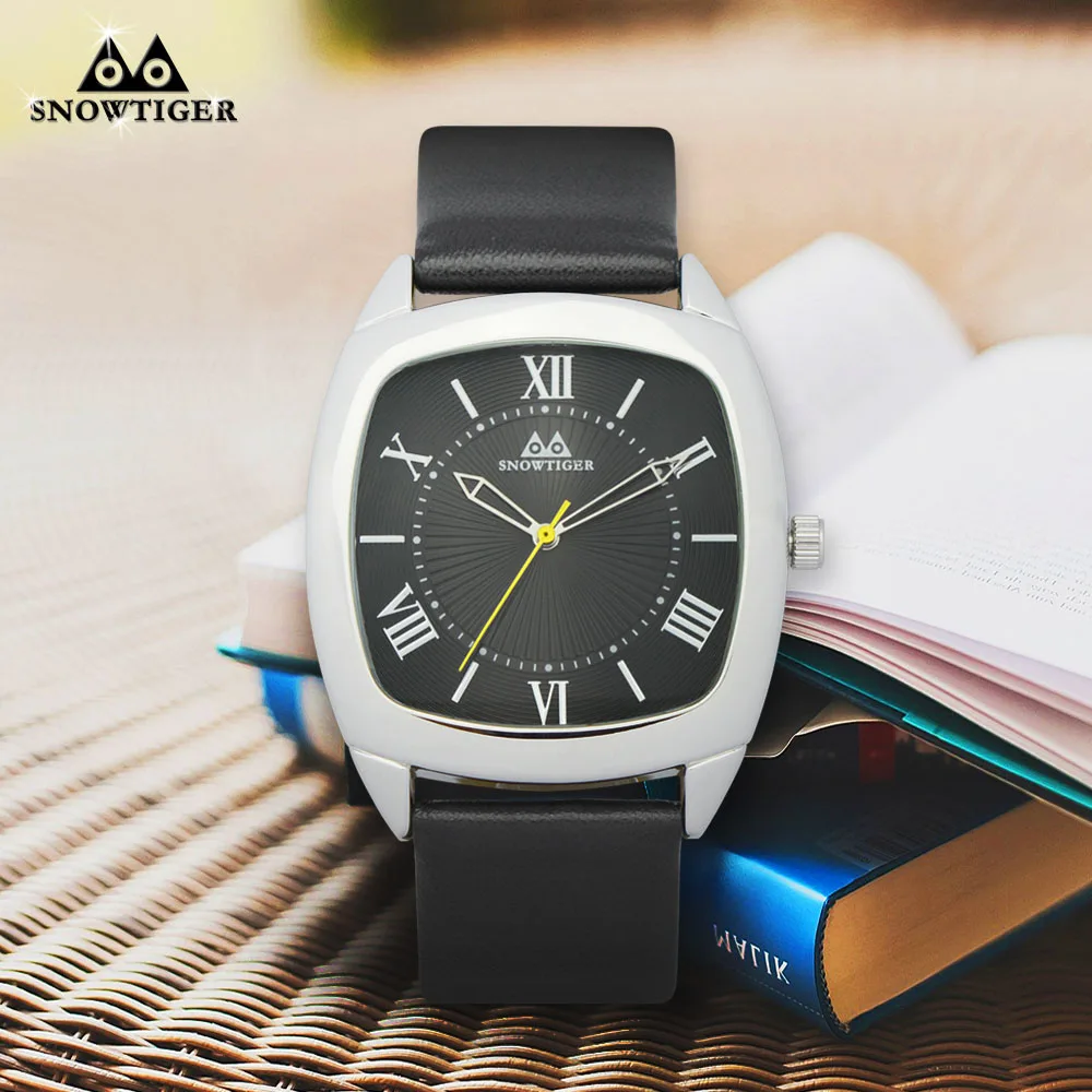 

2017 New Simple Fashion Casual Japan Quartz Men Watches Business Trend Leather Strap Wristwatch Square Rectangle Watches Online