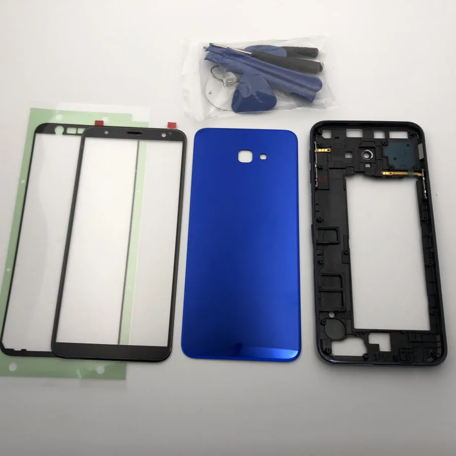

Full Housing Case Back Cover + Front Screen Glass Lens + Middle Frame For Samsung Galaxy j4 plus J4+ j415 J415F SM-J415FD 2018