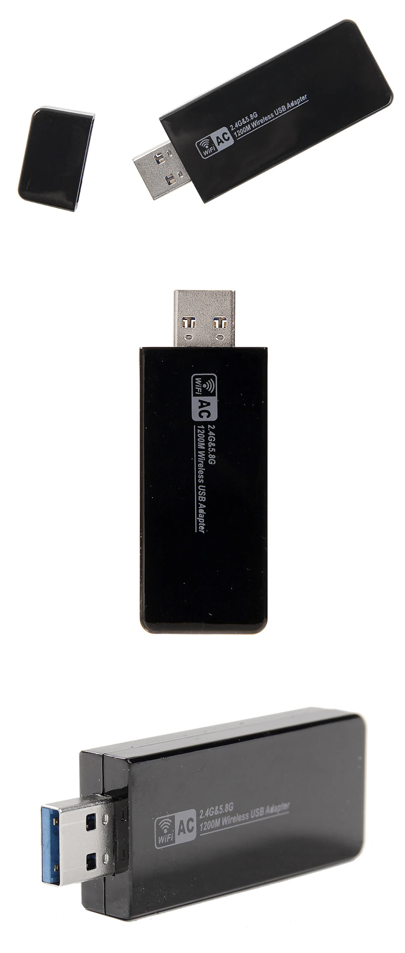 Беспроводной Dual Band 1200 Мбит/с USB Wi-Fi адаптер Dongle RTL8812AU 802.11ac Wi-Fi USB 3,0 антенны для настольных ПК ноутбуков