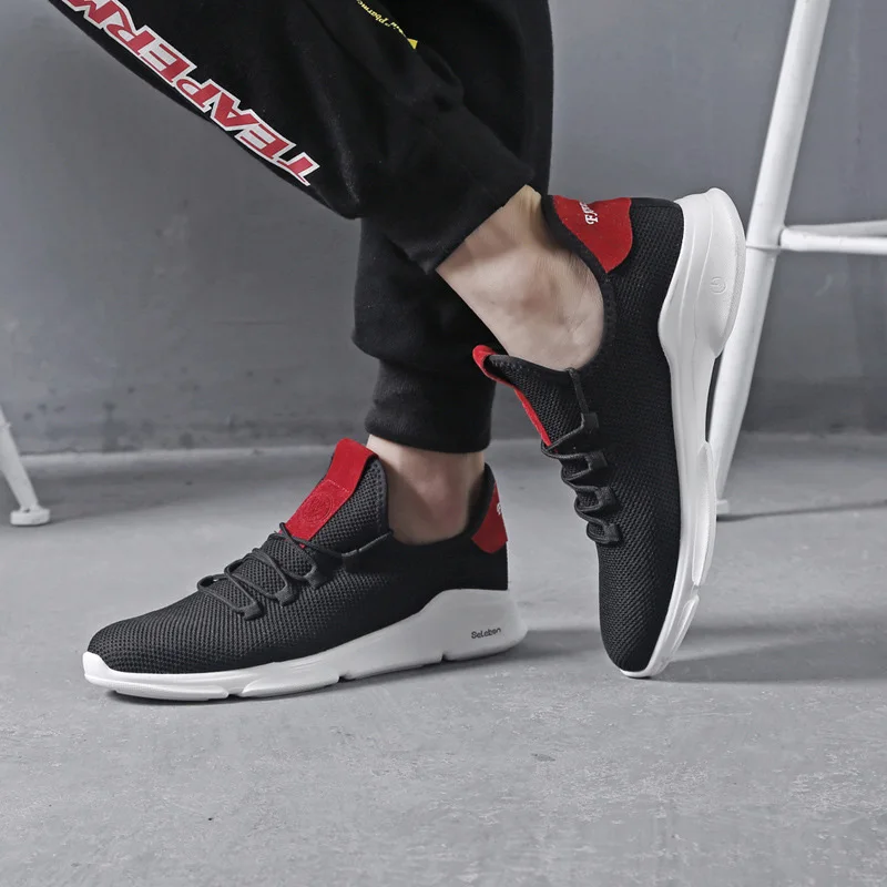 

Tuziblobo Men Shoes Ventilation Casual Lace-up Athletic Trainers Sports Shoes Male Outdoor Walking Trainers Men Sneakers