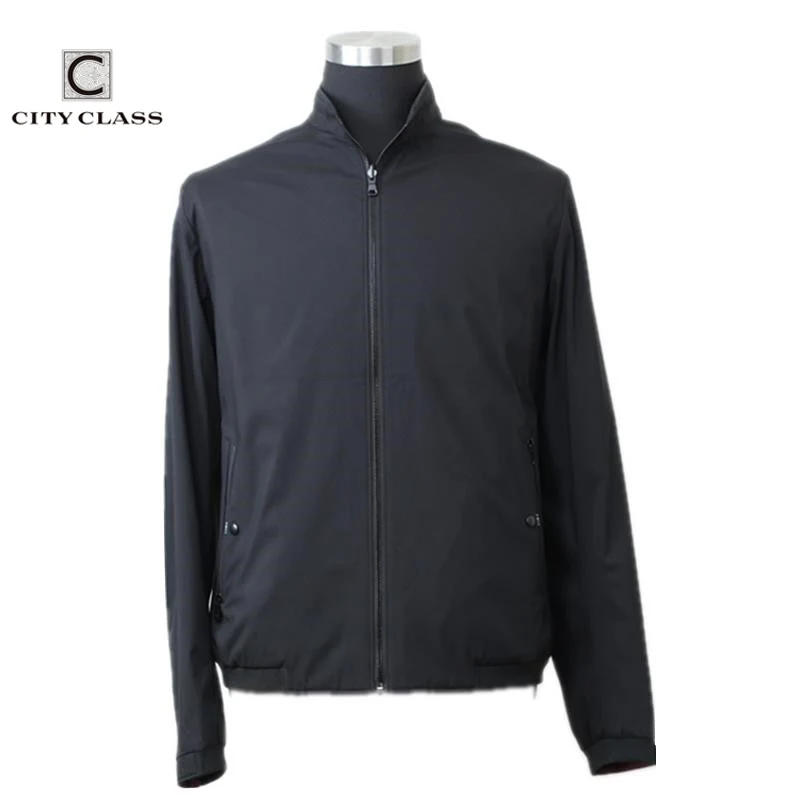 

CITY CLASS Casual Mens Jacket Coat Reversed Thin Jackets Double-Sided Style Fashion Spring Autumn Outwear for Male 18088