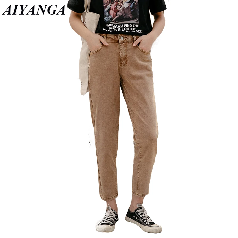 

Vintage Boyfriend Jeans For Women 2019 Spring Mom Jeans High Waist Jean Harem Pants Casual Trousers Fashion Denim Pant Womens