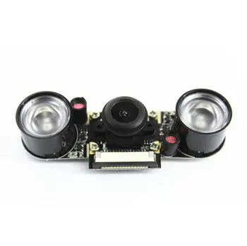 

50pcs/lot for Raspberry Pi 3B+ Camera Night Vision Wide Angle Fisheye Camera 5MP Webcam +Infrared IR LED Lights + Acrylic Holder