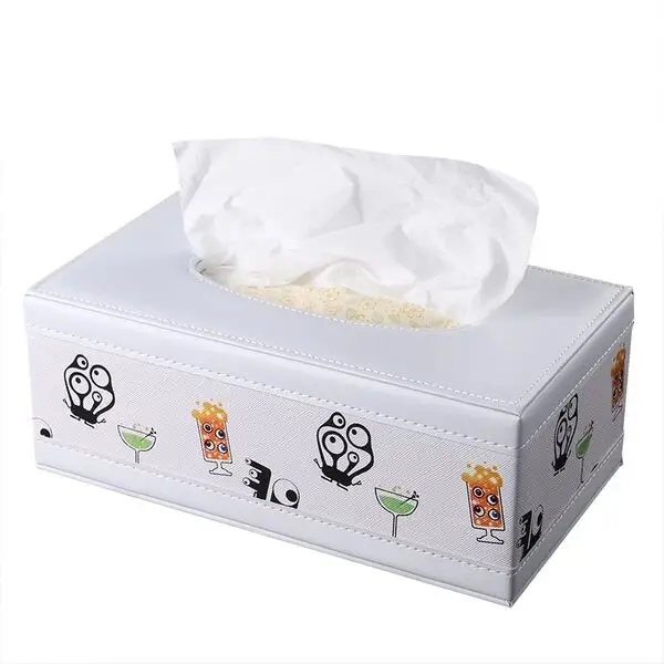 Rectangle Pu Leather Paper Napkins Boxes Tissues Napkin Case Wooden Tissue Storage Box For Home