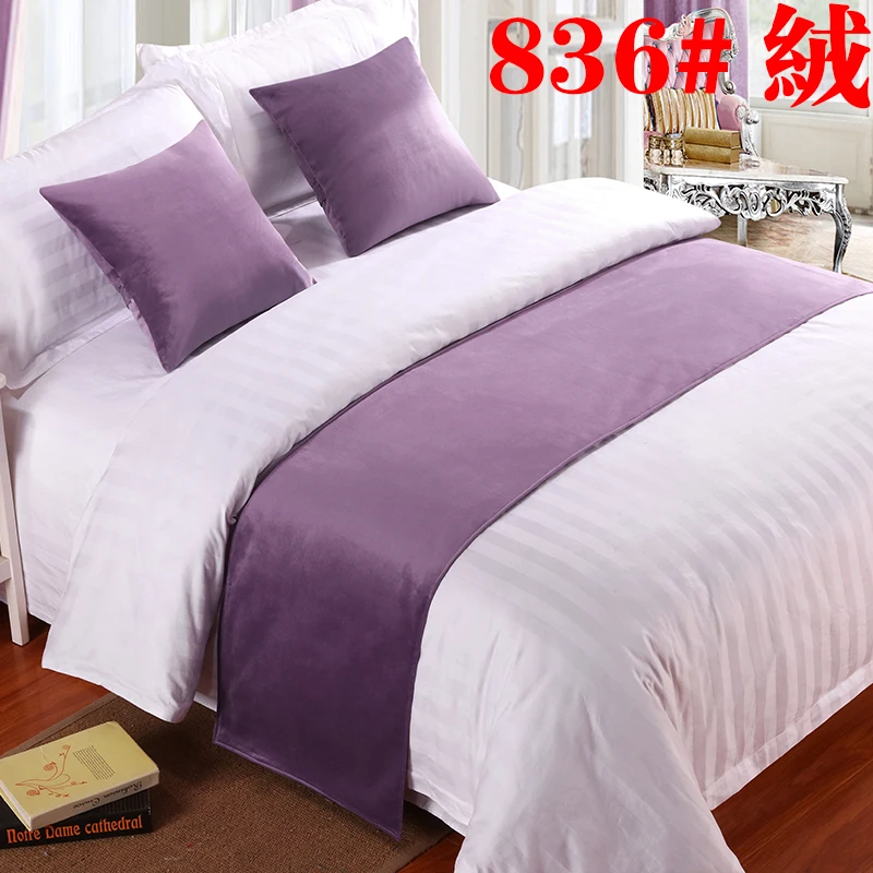 RAYUAN Suede Solid Color Bedspread Bed Runner Throw Home Hotel Bedroom Bedding Decor Bed Tail Towel Protector