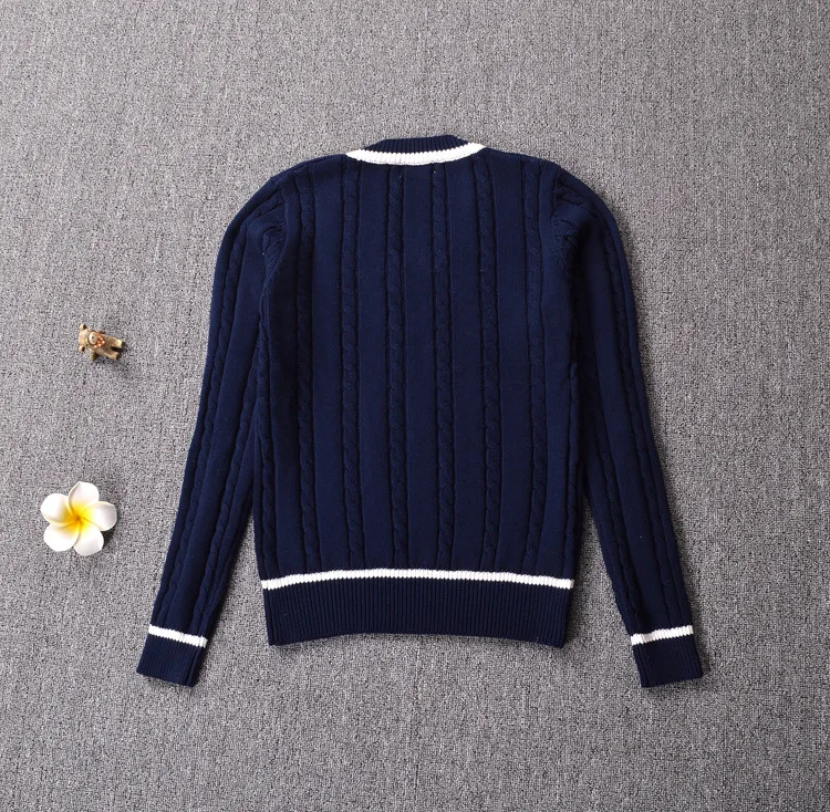 Британский консервативный стиль, женский зимний свитер с v-образным вырезом, японская школьная форма JK, свитер с длинными рукавами, витая линия, 3 цвета