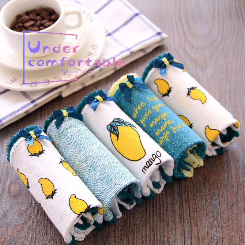 

Freshness Cute Cartoon Printed Women Underwear 100% Cotton Lady Panties Comfortable Intimates Lovely Girl Briefs A30
