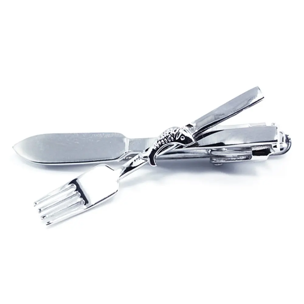 KBAP мужской металлический латунный зажим для галстука перекрестный нож и вилка