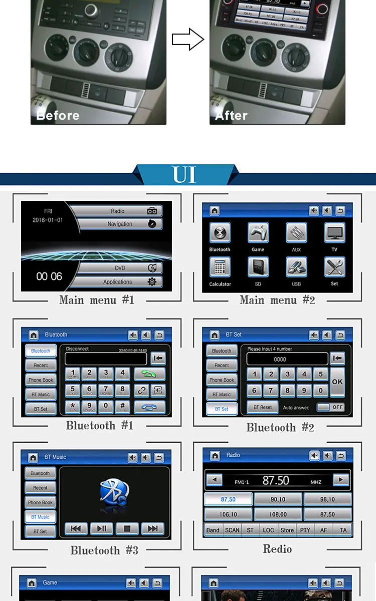 Top TOPBSNA Car multimedia Player For Ford Mondeo S-max Focus C-MAX Galaxy Fiesta transit Fusion Connect kuga 2 din Car Radio Stereo 6