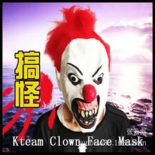 Fashion Halloween Party Cosplay Clown Mask Horror Joker Clown Masquerade Scary Masks Mardi Gras Masks clown mask with red hair