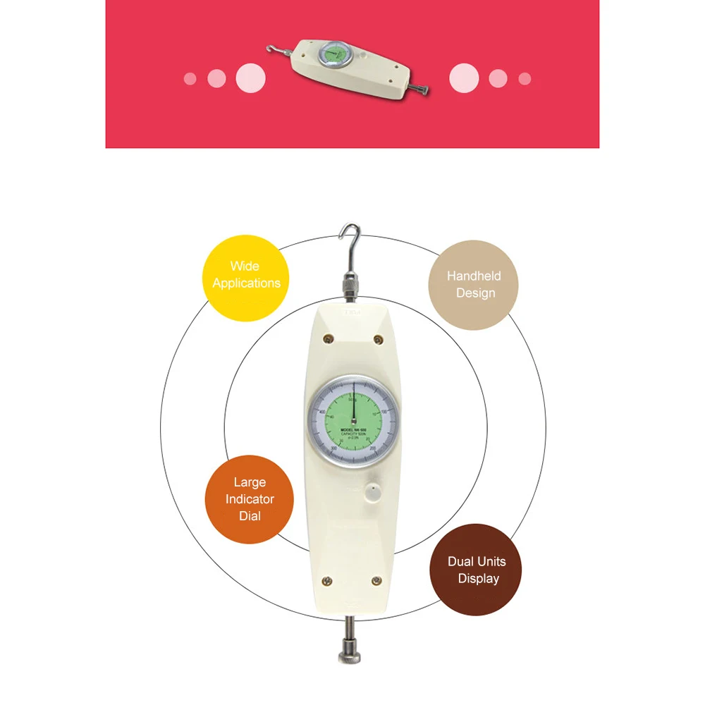 

10N Analog Dynamometer High Accuracy Force Gauge Handheld Pointer Type Push Pull Gauge Force Meter Pen Tester Tool N/Kg Unit