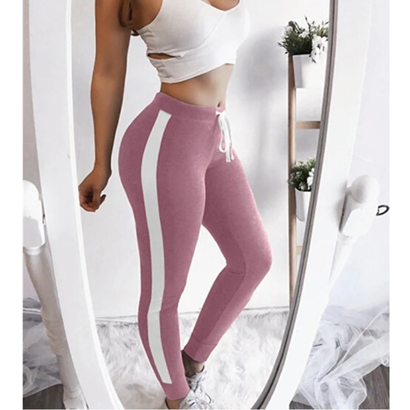 Women Mid Waist Drawstring Casual Leggings Female Fitness Leggings