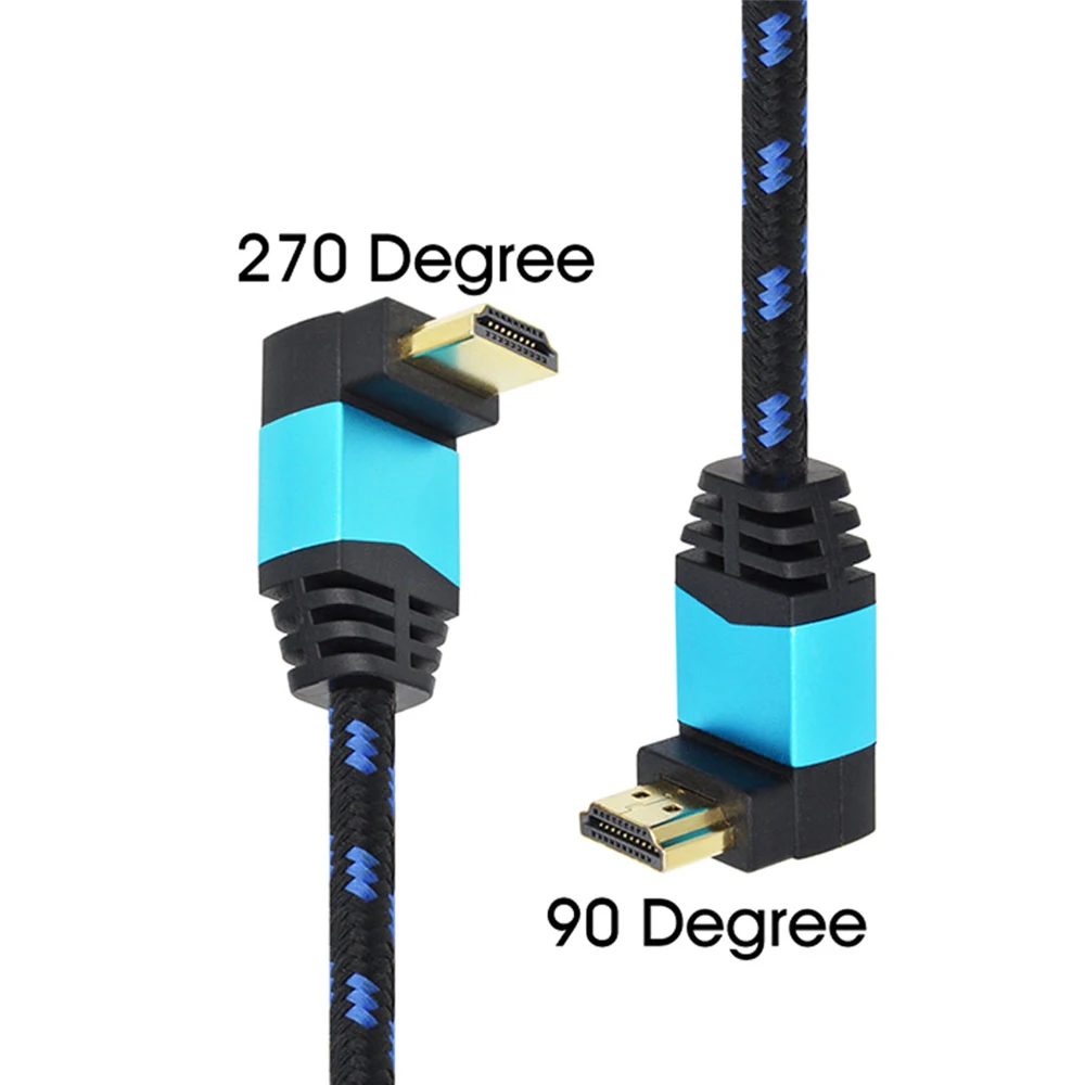 DREMAKE HDMI 90 градусов прямой угол штекер кабель аудио и видео Поддержка 3D 4K HDR 1 м 2 для
