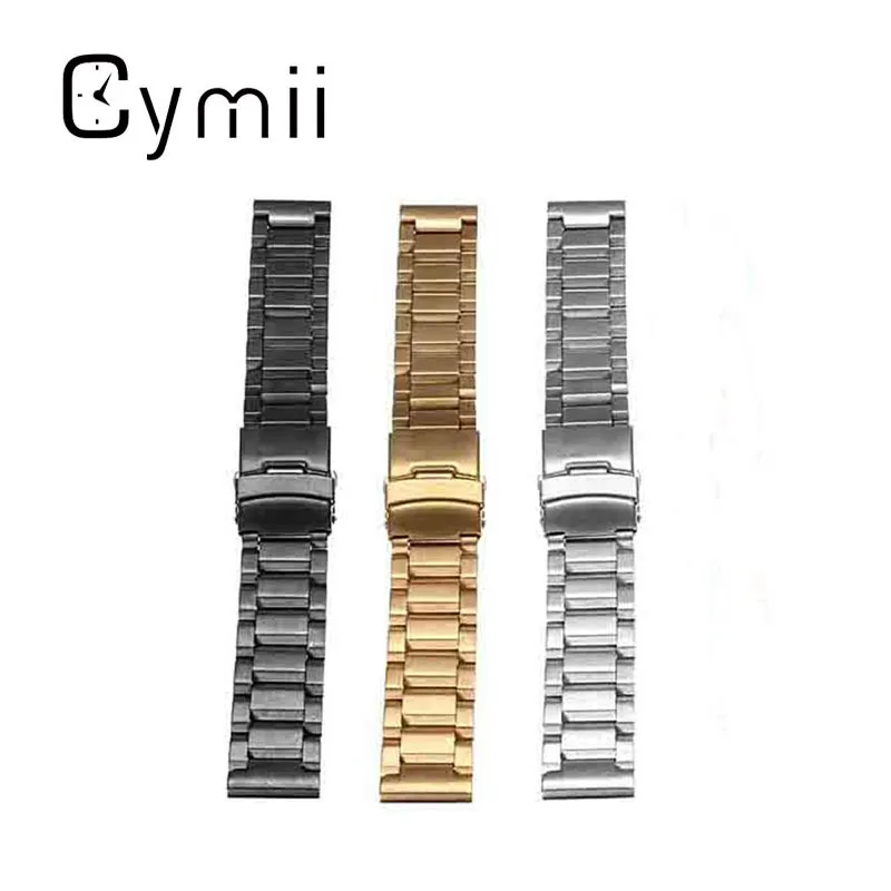 

Cymii Heavy Brushed Watchbands 18mm Watch Strap Bracelet Stainless Steel for Band Double Flip Lock Buckle Replacement