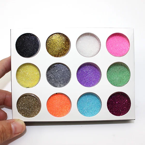 

Lady 12 Colors Nail Art Tools Nail Kit Colourful Carving Pattern Glitter Powder