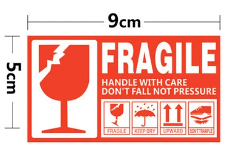 Wholesale and retail 100pcs/lot 9x5cm fragile sticker Up and handle with care keep dry shipping ...