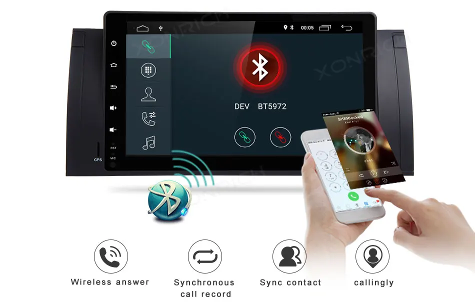 Cheap Xonrich Car Multimedia Player 1 Din Android 8.1 GPS Radio For BMW E39 BMW X5 E53 M5 2002-2007Navigation Stereo Head Unit Wifi 4G 3