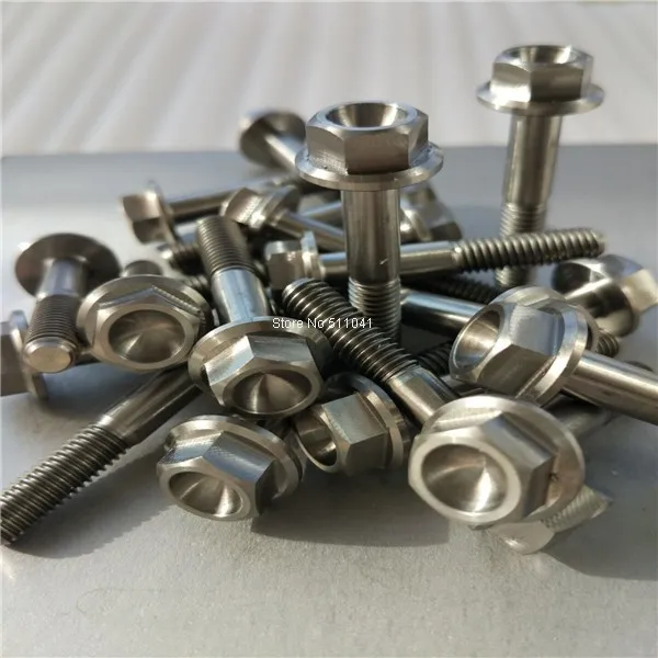 M8 Titanium Ti Hex Head Flange Bolt - 15 20 25 30 35 40 45 50 55