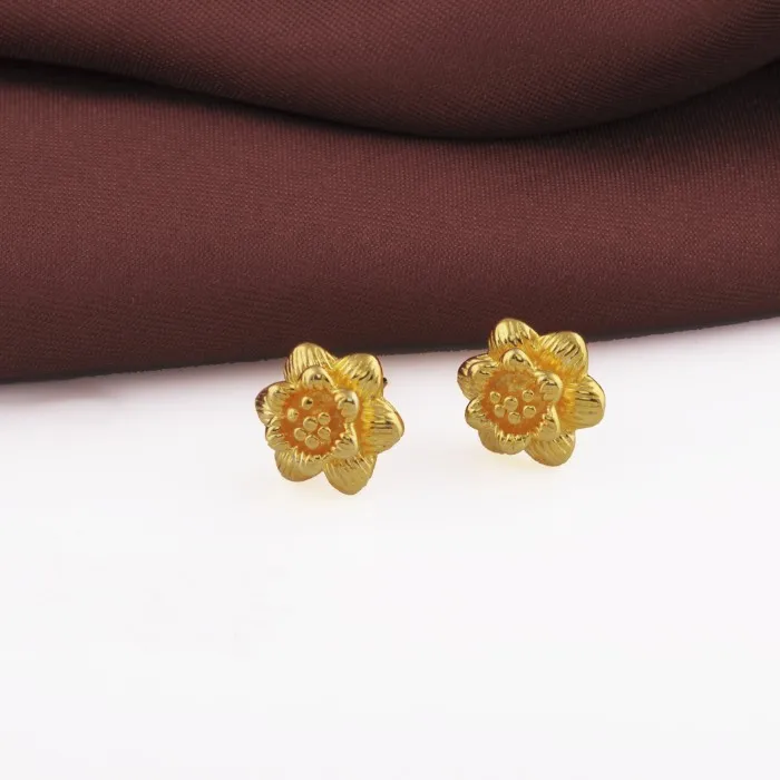 

Stud Earrings Flower 24 Pure Gold Color for Women MxGxFam