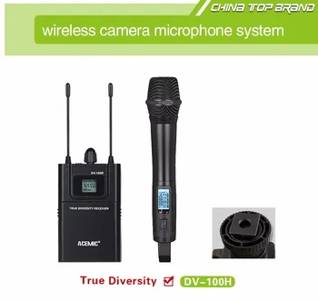 

ACEMIC DV-100H wireless microphone system handheld mic for camera DSLR ,diversity 100 meters distance,super clear sound