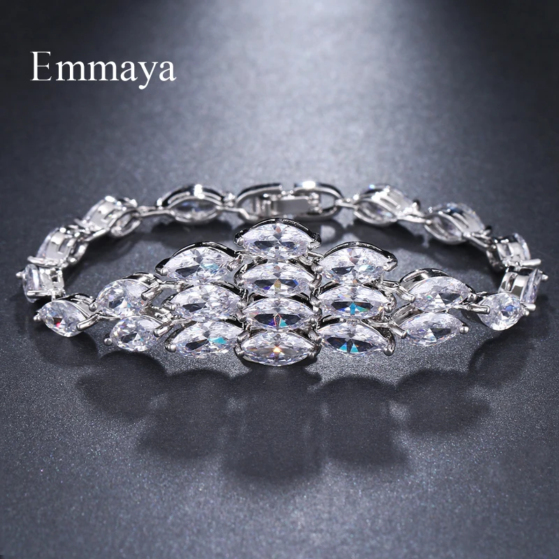 Emmaya 3 цвета AAA кубические циркониевые браслеты роскошные свадебные романтичный браслет для женщин подарок Вечерние