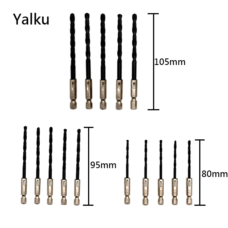 Yalku HSS набор спиральных сверл набор инструментов металлические сверла Электроинструмент шестигранные винтовые инструменты для сверления древесины набор деревообработки