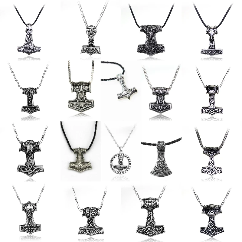 

New 15 styles Creative Thor Hammer mjolnir norse viking god PENDANT Necklace the dark world