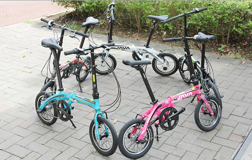 The new 14-inch aluminum alloy folding bike Ultralight JAVA X3 Double Brake bicycle