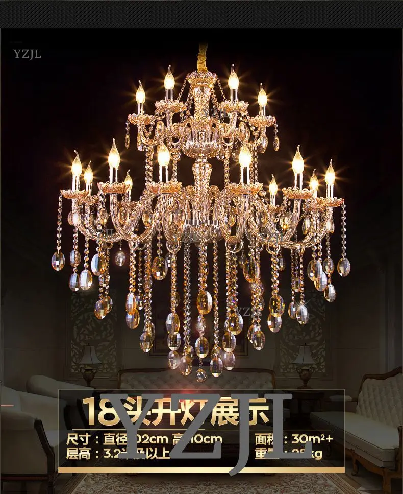 

Crystal chandelier living room restaurant bedroom staircase chandelier crystal lamp atmosphere vintage Amber chandelier lighting