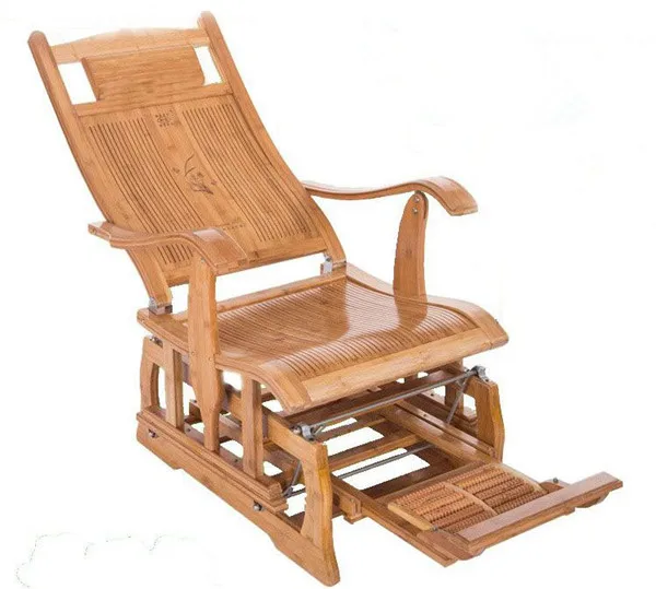 Silla mecedora de bambú moderna para adultos, balancín, balancín
