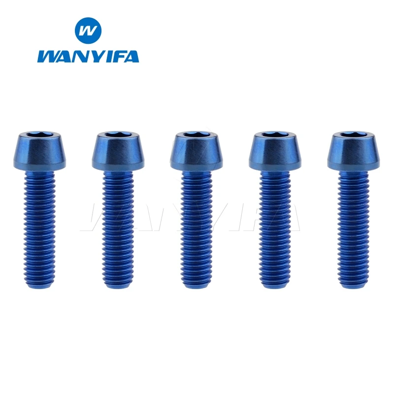 

Wanyifa 5Pcs M8x35 40 45 50 70mm Taper Head Titanium Bolt Screw for Bicycle Brake Bike Part