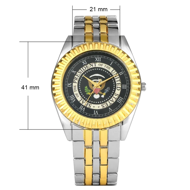45-й президент США Белый дом Золотая монета Дональд Трамп мужские часы печать президент Америки коллекции часов