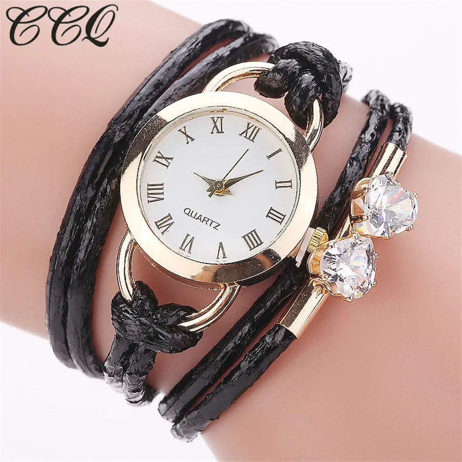 

CCQ Brand Fashion Women Bracelet Watches Gold Crystal Dress Watch Casual Luxury Ladies Quartz Watch Clock Drop Shipping