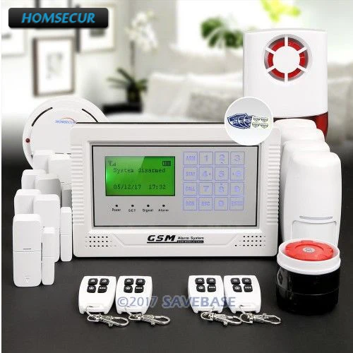 

HOMSECUR App Controlled Wireless GSM SMS Autodial Burglar Alarm System+Security Sticker
