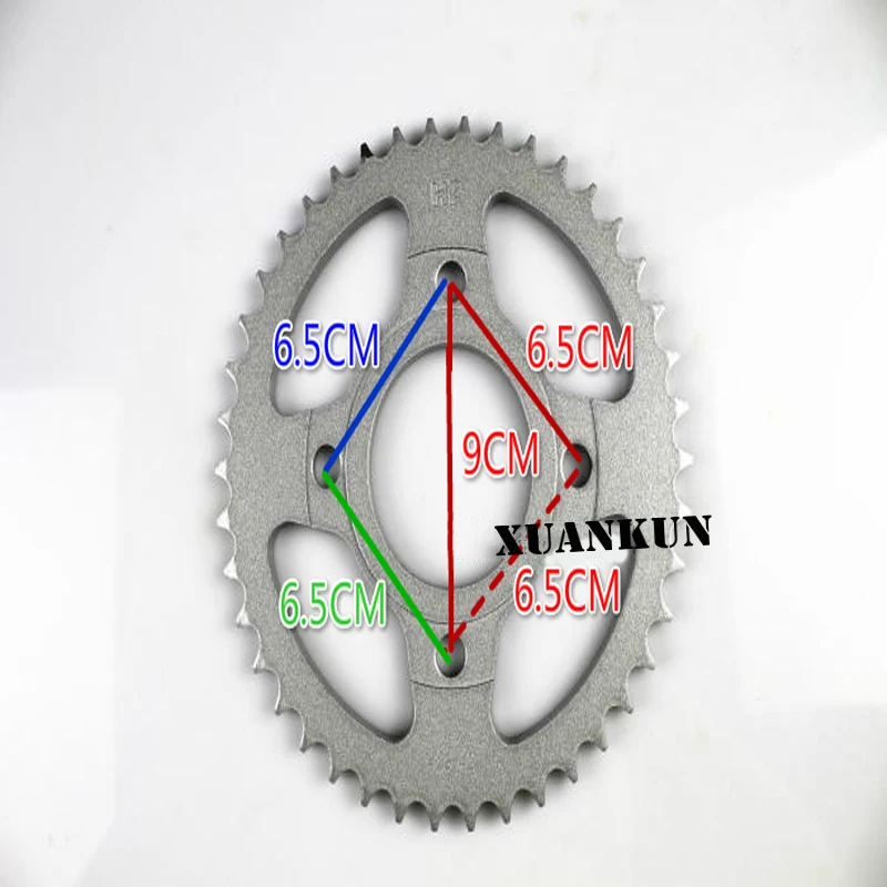 Xuankun мотоциклетные jh125-7-F рукавом цепь Размеры цепь колеса цепь колесо Шестерни маховик
