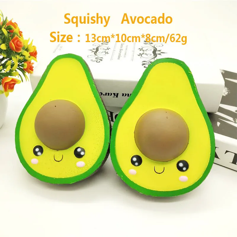 Children Toy Squishies Simulated Avocado Slow Rising Cream Scented Squeeze Stress Relief Toys lanyard neck strap