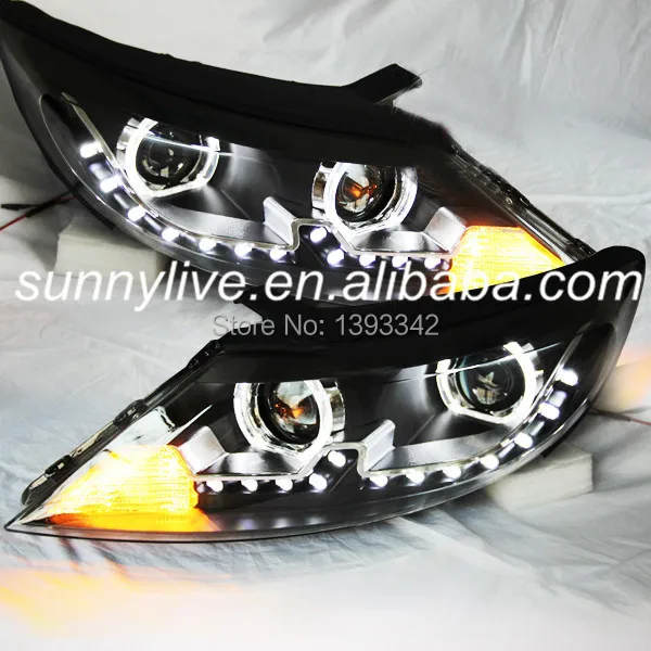 Для Kia Sportage R LED Ангельские глазки фар DRL 2011-2013 год tlzv2