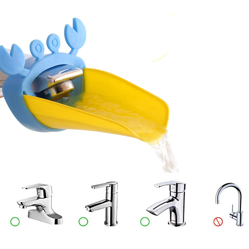 1 шт. милый кран для раковины в ванной комнате удлинитель Краб для детей для мытья рук удобный помощник для мытья кухни аксессуары для ванной комнаты