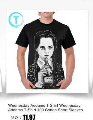 Среда Addams футболка среда Addams футболка негабаритных Мужская графическая Футболка с принтом с короткими рукавами летняя Милая футболка