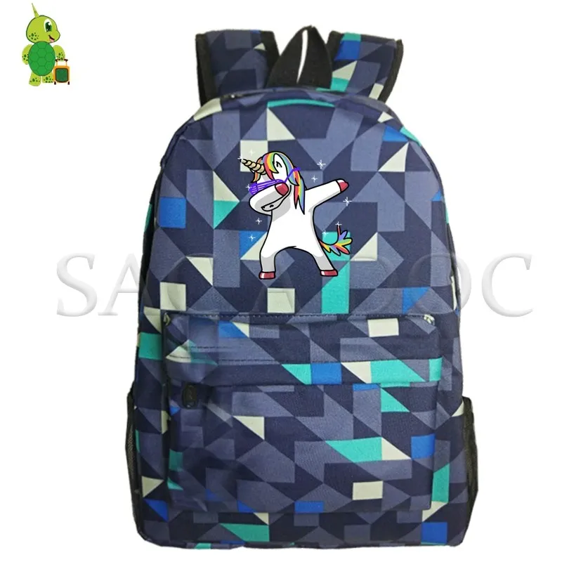 Смешной Единорог Галактика космический рюкзак школьные сумки для подростков мальчиков рюкзак для девочек с отделением для ноутбука Dab Единорог повседневный рюкзак для путешествий - Цвет: 1