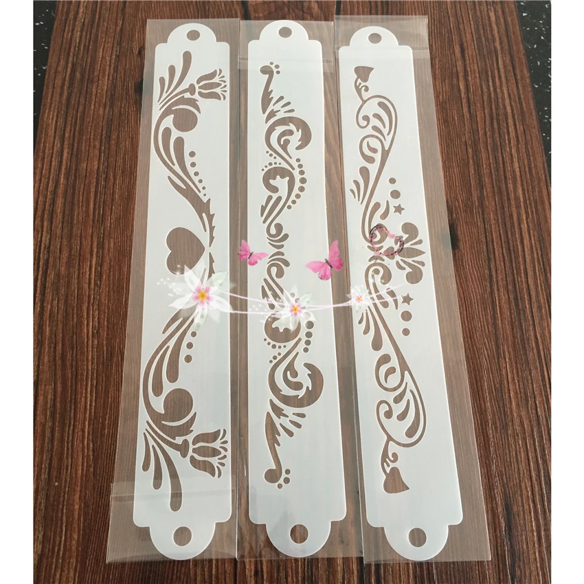 3 шт. трафареты для выпечки 310 х45 мм|flower cake|baking toolscake mold |