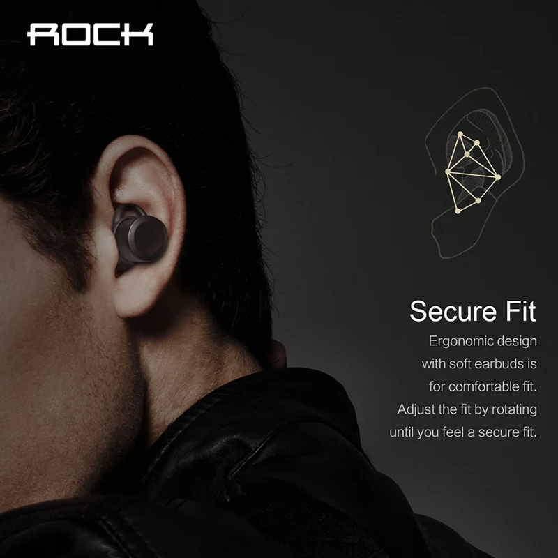 Хит продаж мини беспроводные Bluetooth наушники ROCK TWS стерео с зарядным боксом