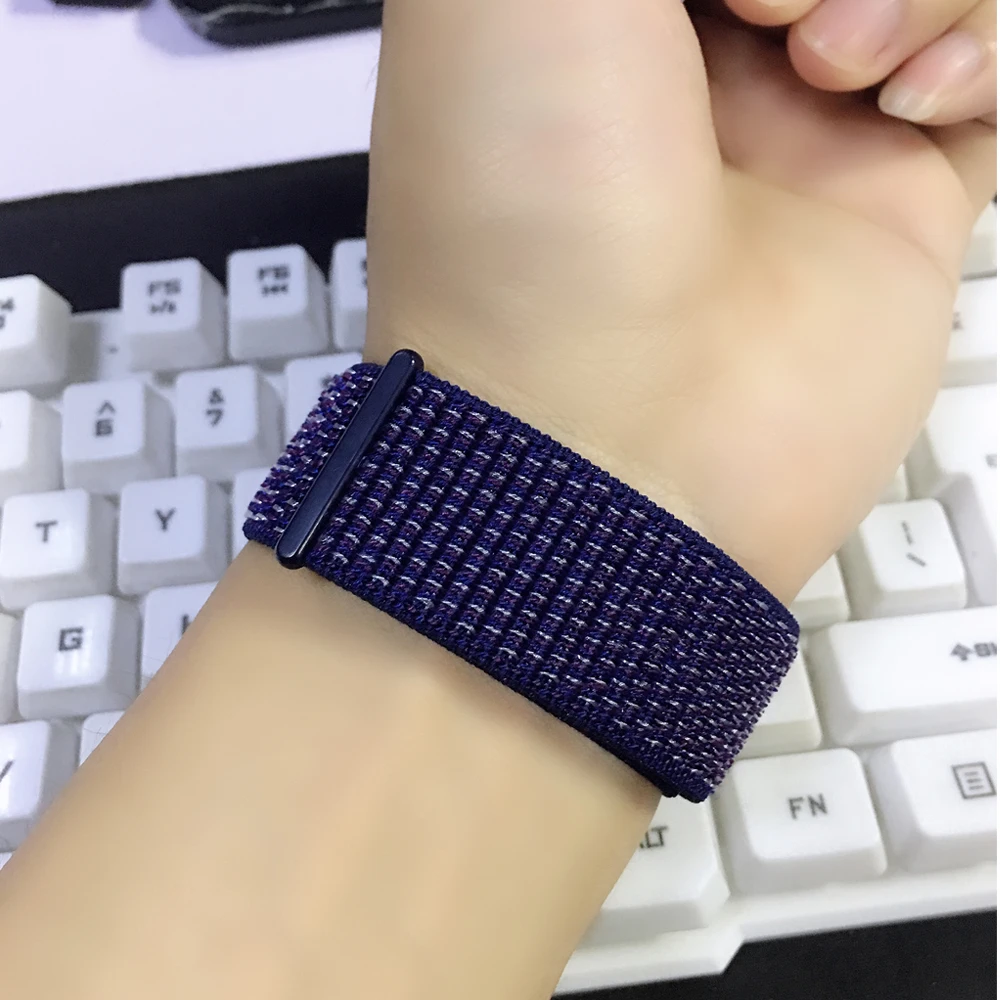 22 мм 20 мм нейлоновый ремешок для Xiaomi Huami Amazfit Bip pace, ремешок на запястье, нейлоновый ремешок на липучке, Смарт-часы, браслет, аксессуары