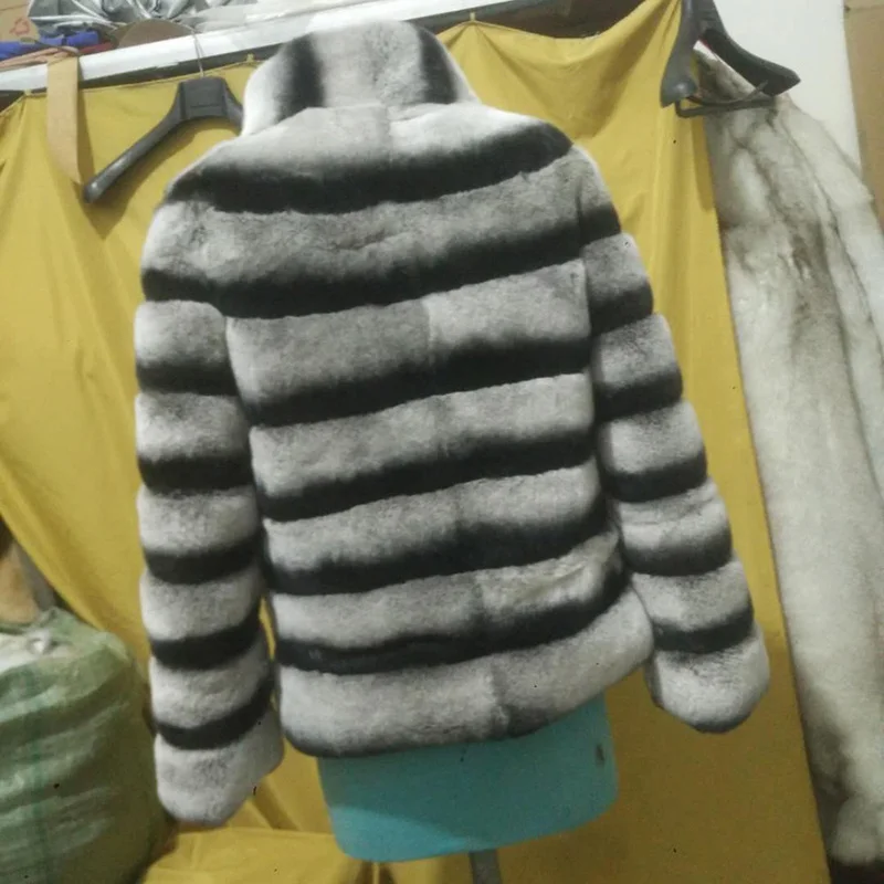 Пальто из натурального меха, роскошное пальто из кролика Рекс, модное тонкое теплое пальто из натурального меха для женщин, Зимняя распродажа, Шиншилла, пальто с капюшоном с мехом