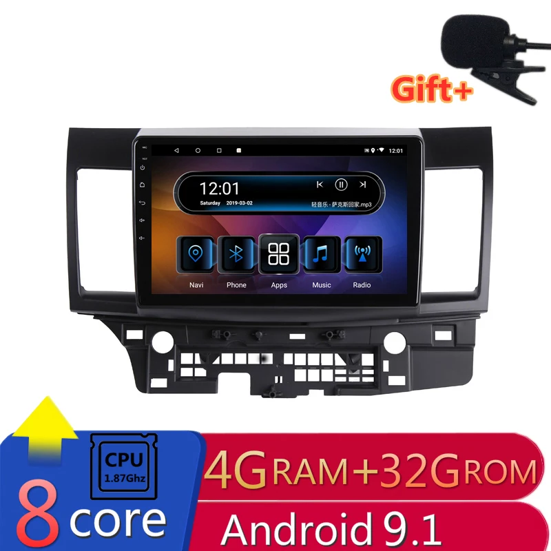 

10" 4G RAM 2.5D IPS 8 CORE Android 9.1 Car DVD Multimedia Player GPS for Mitsubishi Lancer 2008 2009 - 2016 car radio navigation